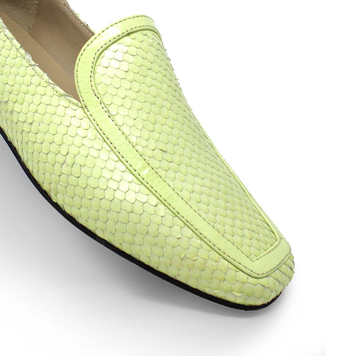 CORA - Menta Regina Romero Zapato Mocasin de Piso Para Dama en Piel - Imagen 8